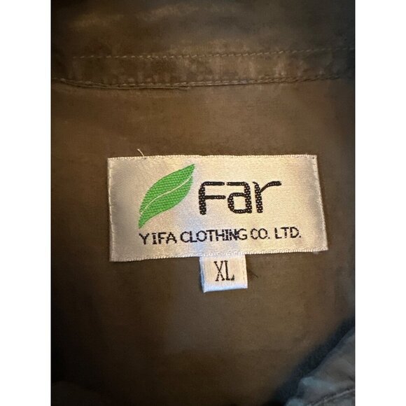 Vintage 80s Far Yifa Clothing Co. Ltd 100% Silk Button-Up Short Sleeve Pockets - Picture 2 of 5